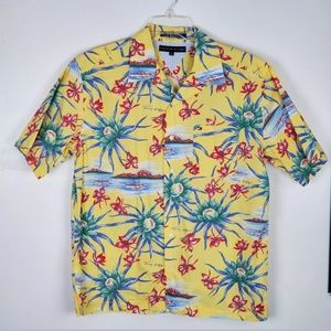 Tommy Hilfiger Hawaiian Shirt Men's M Spellout